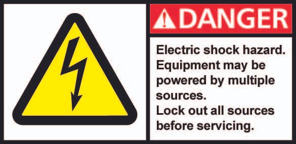 Danger shock hazard decal