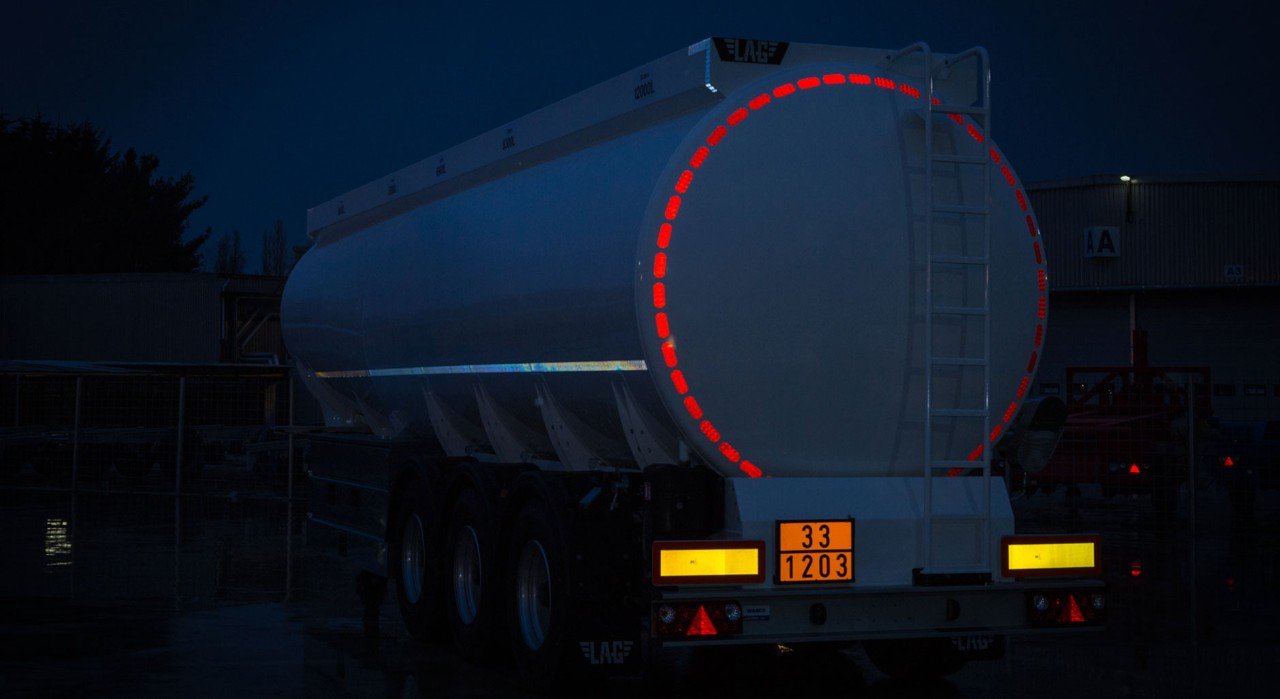 Conspicuity tape on a truck