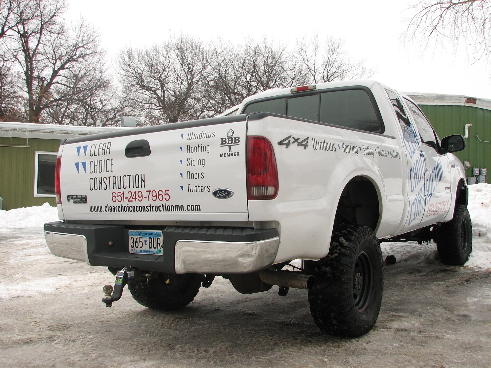 Decal advertising on a truck 